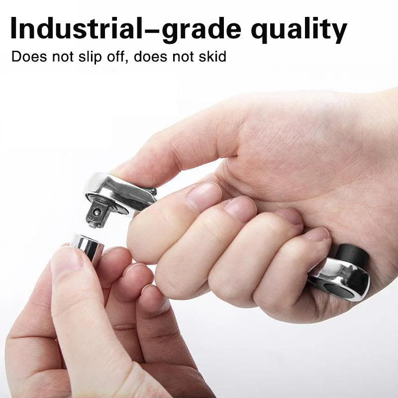 Mini llave de trinquete de 1/4 pulgadas, llave de trinquete de doble punta, destornillador de 72 dientes, llave dinamométrica hexagonal