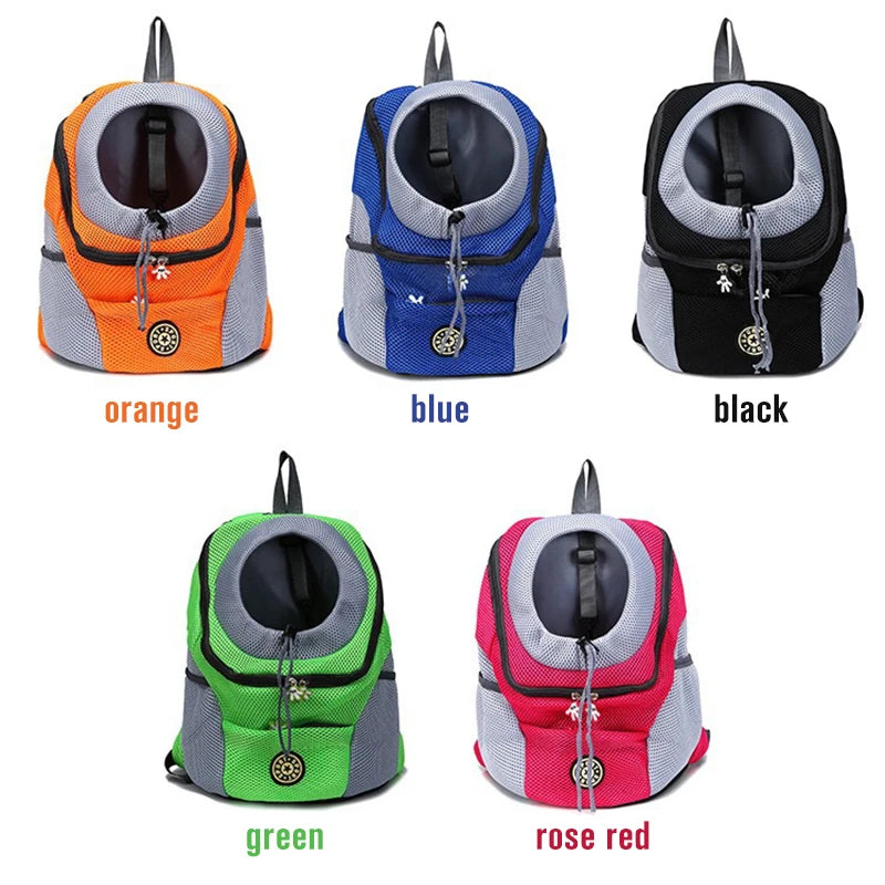 Nueva mochila para perros y mascotas, bolsa de viaje, paquete frontal, transpirable, ajustable con tiras reflectantes de seguridad para senderismo y gatos al aire libre