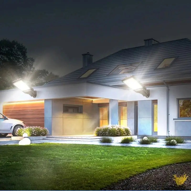 Colector Solar para exteriores de 1/2 piezas, Sensor de movimiento LED, farola de inundación brillante, 3 modos, luz de patio, farola de jardín