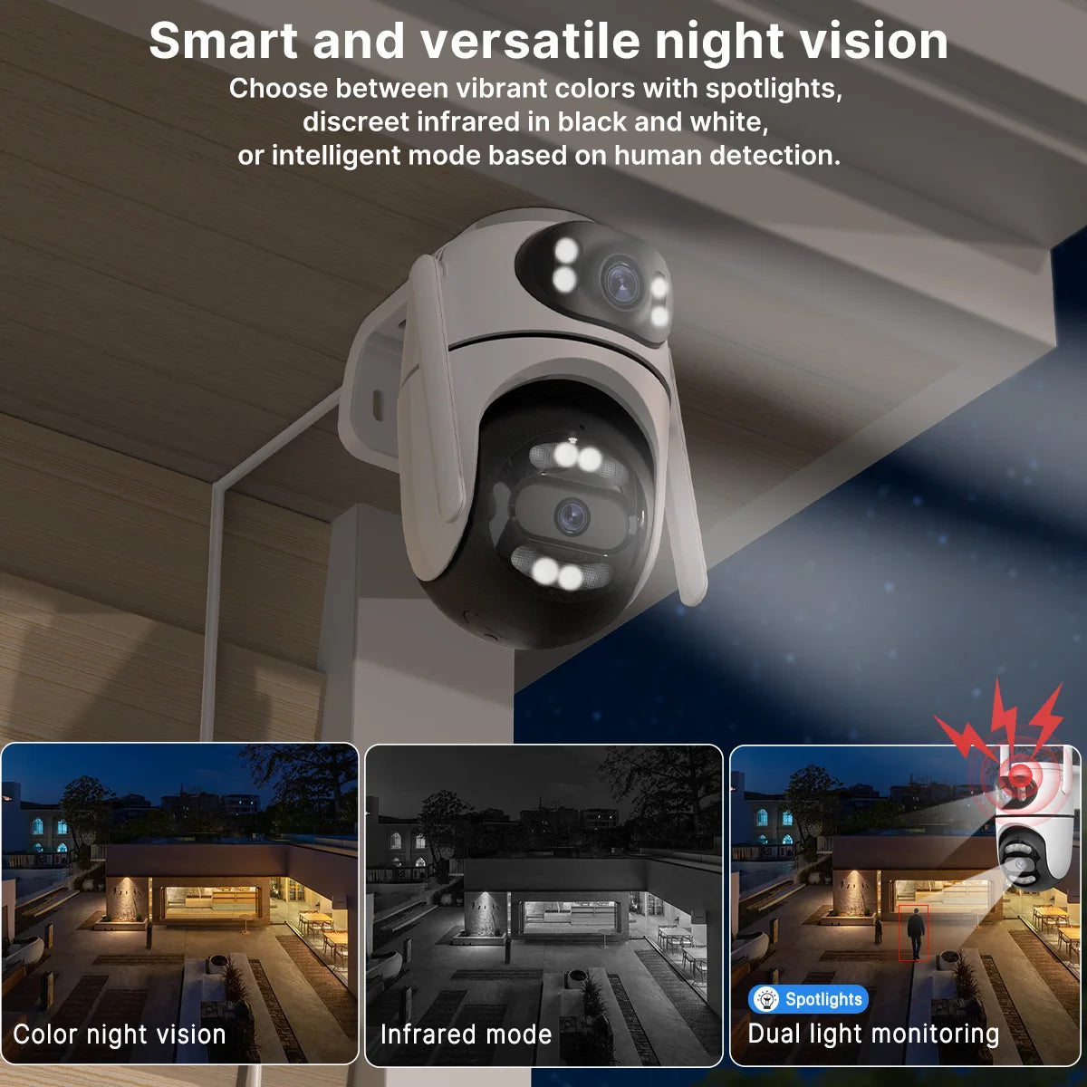 Cámara PTZ de 8MP, 4K, HD, Wifi, aplicación iCsee, lente Dual, pantallas duales, cámara IP de videovigilancia, seguimiento Ai, CCTV de seguridad para el hogar al aire libre