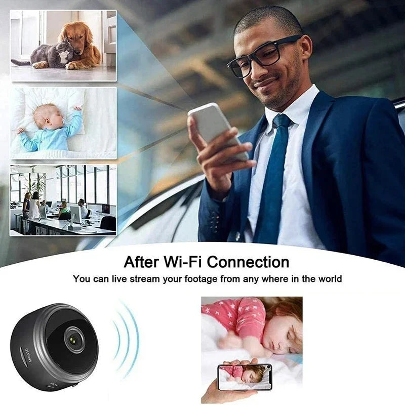 Cámara de vigilancia inteligente  HD WiFi, Monitor inalámbrico de seguridad para el hogar, videocámara con Sensor y transmisión de vídeo de seguridad