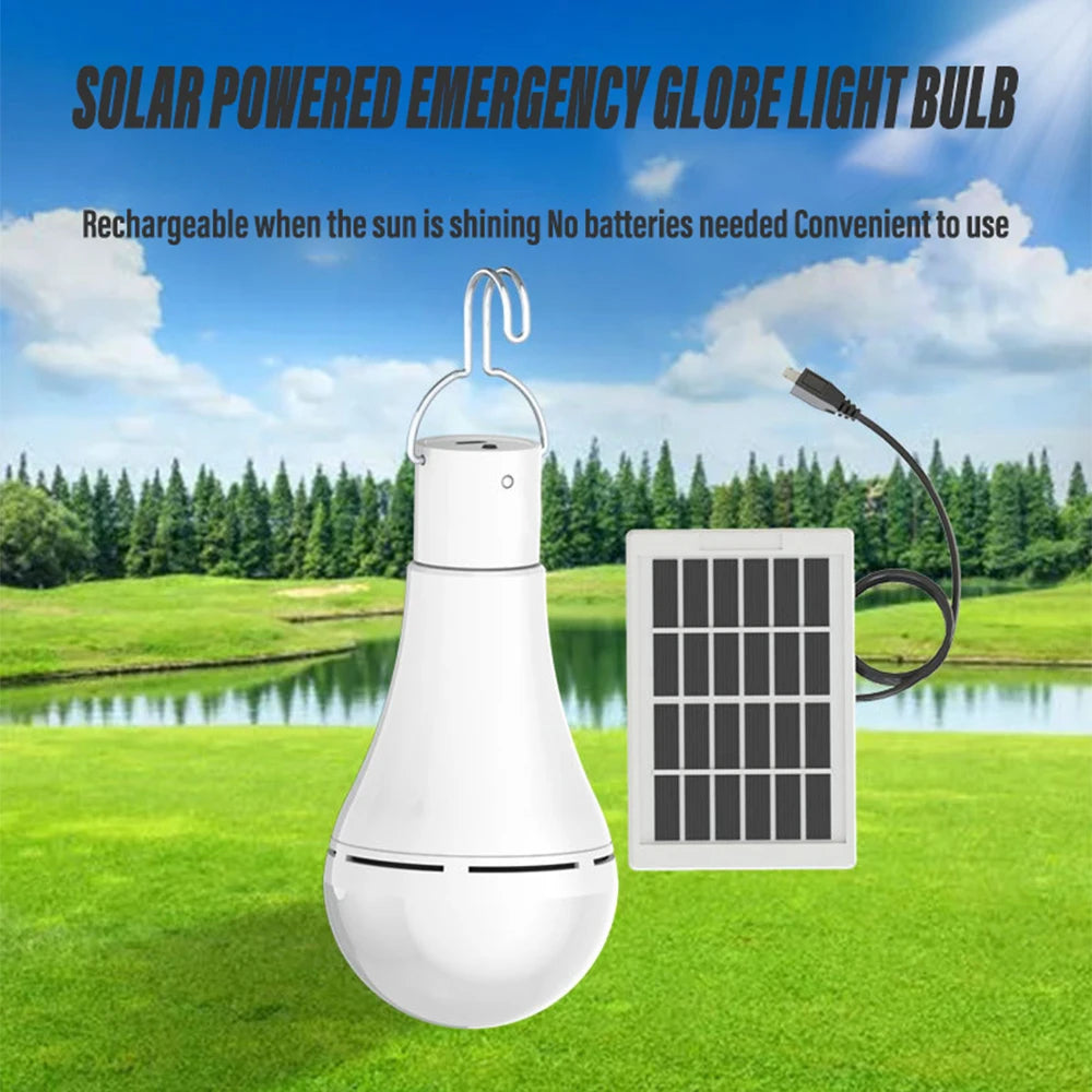 Bombilla de lámpara Solar LED para exteriores, impermeable, portátil, luz colgante para jardín, senderismo, pesca, luces de emergencia