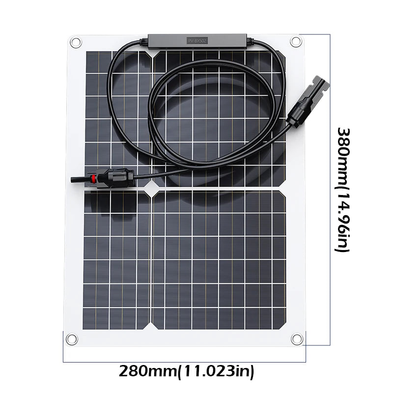 Kit de panel solar flexible de alta eficiencia de 1000W y 500W con cargador de batería de 12V y controlador de 100A para RV, yate, barco, energía fuera de la red