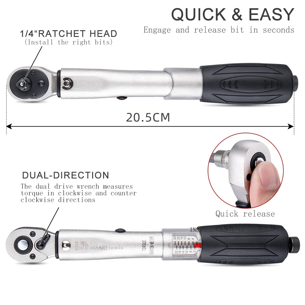 BIKEHAND Herramientas de Reparación de bicicletas YC-617-2S Llave dinamométrica