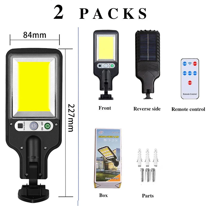 Farolas solares impermeables para exteriores, detección de cuerpo humano, patio, jardín, pared, luces para el hogar, iluminación de carretera Rural, luces de pared