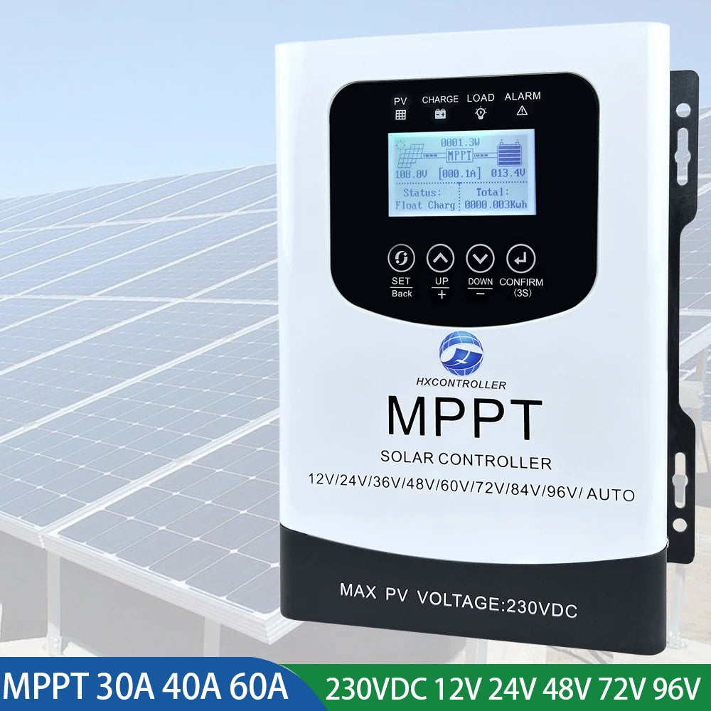 Controlador de carga solar mppt, regulador de sistema de Panel Solar, envío desde Brasil, UE, 12V, 24V, 48V, 60V, 72V, 96V, 30A, 40A, 60A, 80A