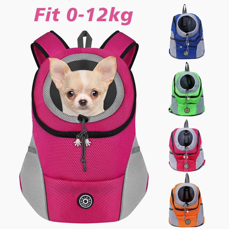 Nueva mochila para perros y mascotas, bolsa de viaje, paquete frontal, transpirable, ajustable con tiras reflectantes de seguridad para senderismo y gatos al aire libre