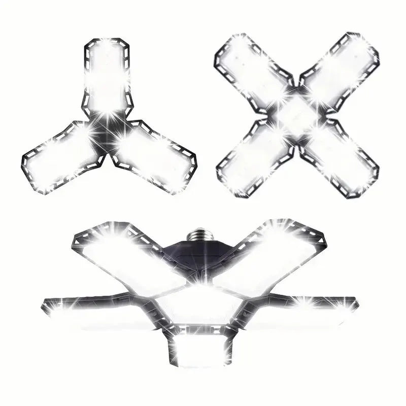 Bombillas LED para garaje 45W 60W 80W10000LM Iluminación de garaje superbrillante Luz LED para tienda con paneles ajustables, casquillo de tornillo E27