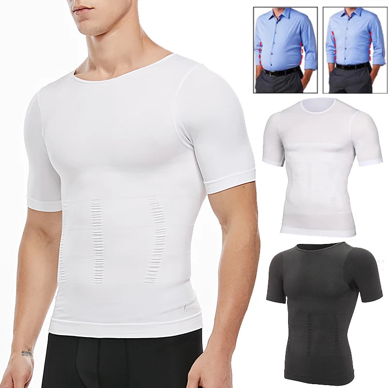 Faja moldeadora de cuerpo adelgazante para hombre, ropa moldeadora de Control del vientre, ropa interior modeladora, entrenador de cintura, chaleco de postura correctiva, corsé