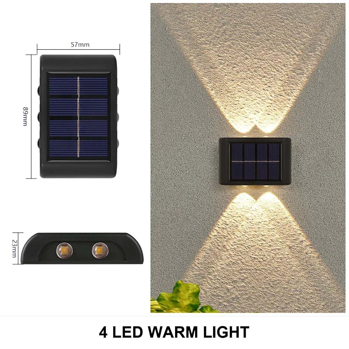 Lámpara Solar de pared para exteriores, luz alimentada por energía Solar impermeable hacia arriba y hacia abajo, ilumina la decoración del jardín del hogar, luces solares exteriores