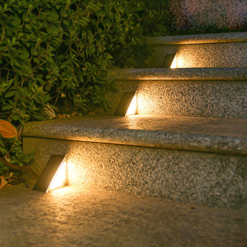 8 luces LED solares para escaleras, luces impermeables para escaleras al aire libre, luces solares para cubierta, iluminación solar para paisaje al aire libre para patio, Patio