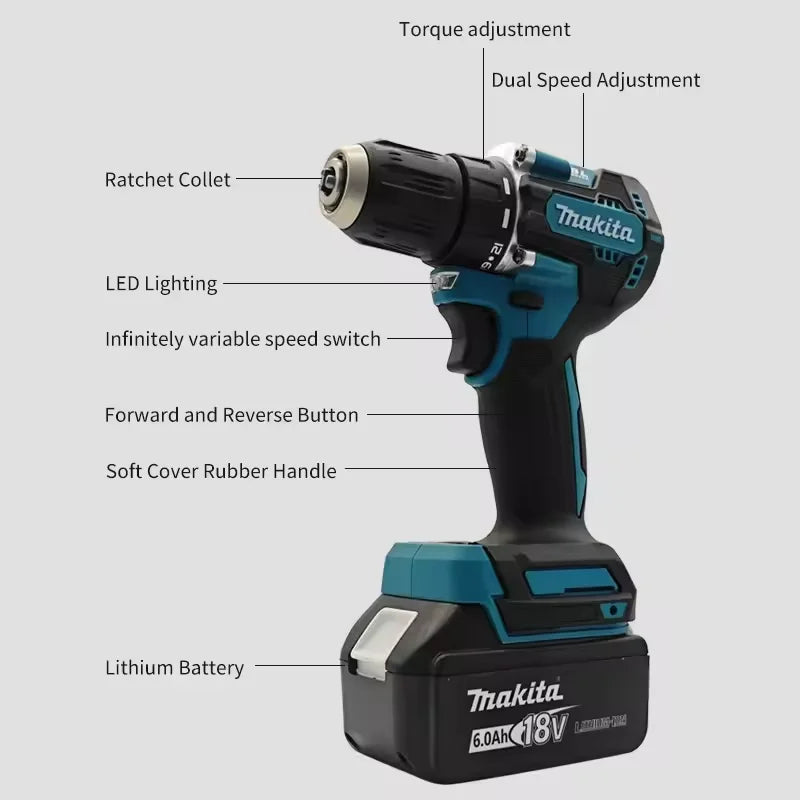 Nuevo Original Makita DDF487 taladro inalámbrico,