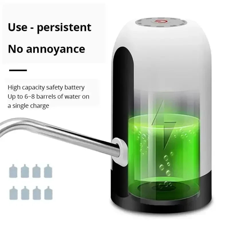 Dispensador de agua USB, bebedero, artículos para bebidas, bomba Manual automática, cocina eléctrica recargable. Botella Dispensadora Bicchieri Carboy