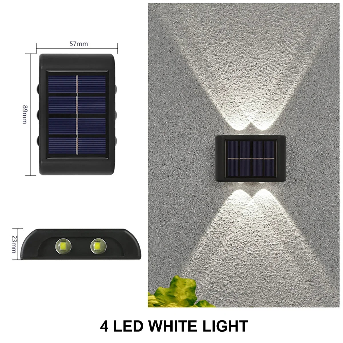 Lámpara Solar de pared para exteriores, luz alimentada por energía Solar impermeable hacia arriba y hacia abajo, ilumina la decoración del jardín del hogar, luces solares exteriores
