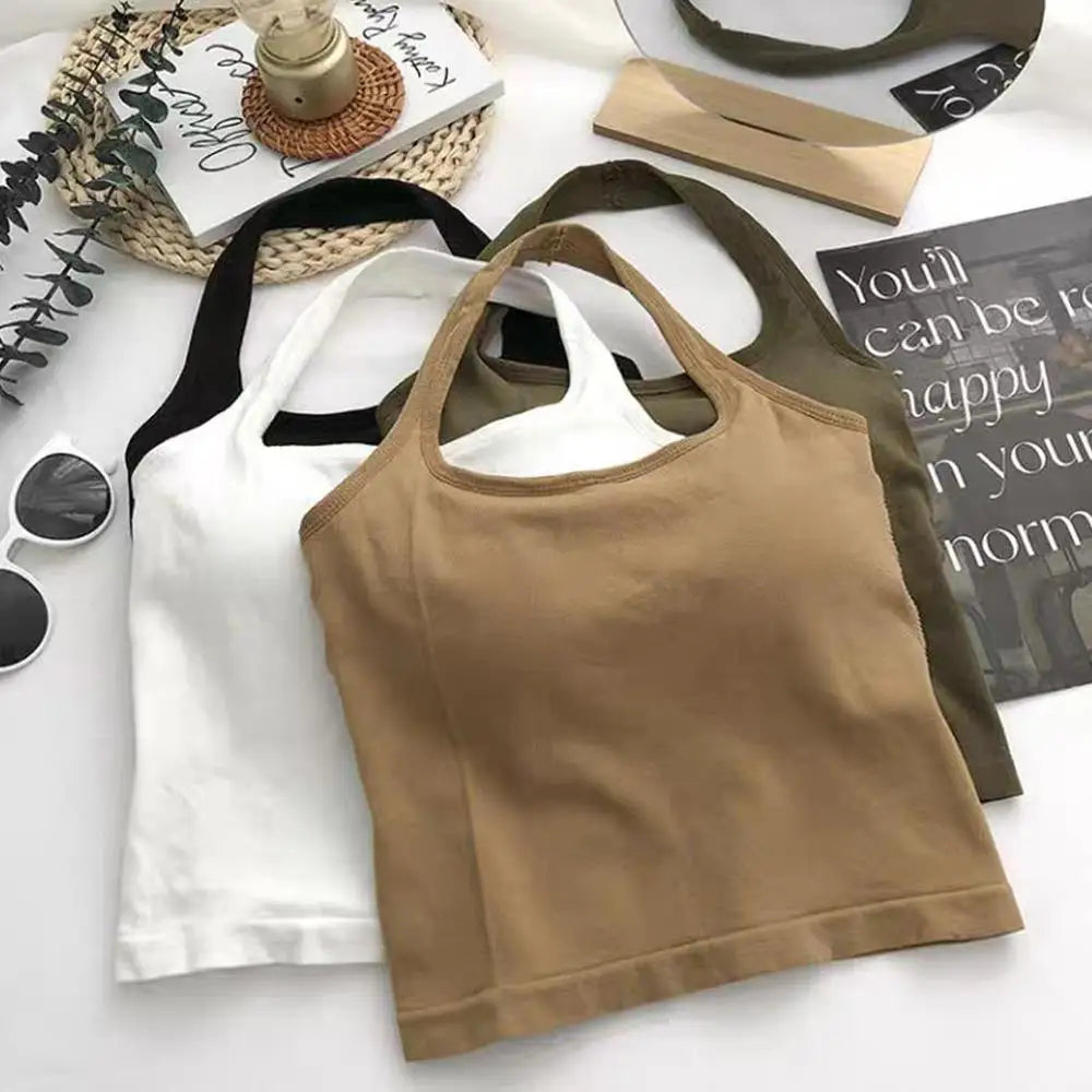 Camisola de tubo con cuello Halter para mujer