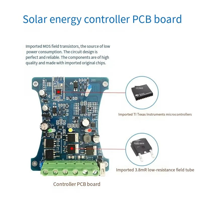 Controlador de carga solar 10A 20A PWM con control remoto de aplicación móvil Bluetooth, salida USB