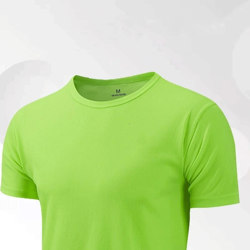 Camiseta deportiva de manga corta de secado rápido para hombre y mujer, camisetas de gimnasio, camiseta de entrenamiento para correr, ropa deportiva transpirable para adolescentes