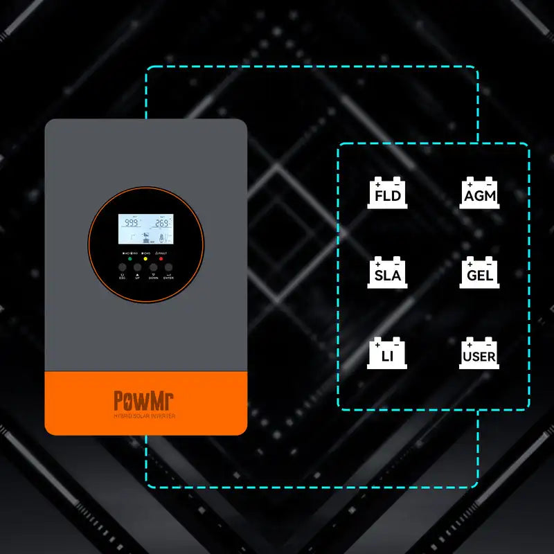 Stock en EE. UU. 6.2KW 11KW Inversor Solar híbrido 48VDC a 230VAC con 120A 150A MPPT Inversor paralelo de carga Solar apto para batería de litio