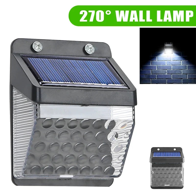 Luz Solar LED con Sensor de movimiento PIR, luz de pared para exteriores, impermeable,, energia solar