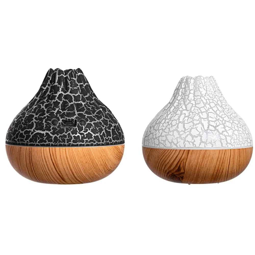 Humidificador de aire volcán de 300ML, difusor de aromaterapia de niebla de agua de gran capacidad, humidificador de escritorio con 7 luces nocturnas coloridas