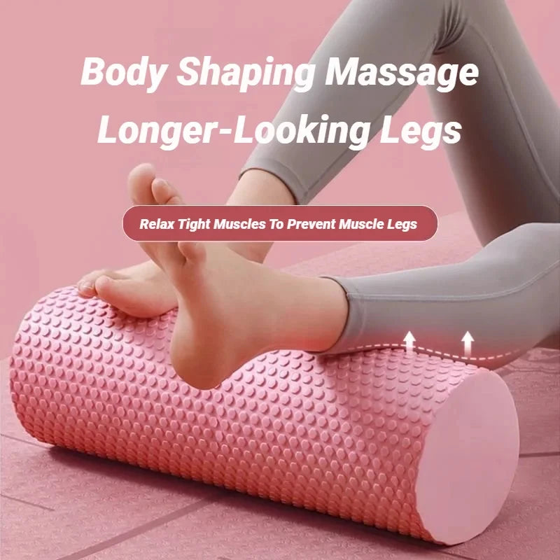 Rodillo de yoga hexagonal: cilindro redondo de espuma EVA para pilates y entrenamientos en casa mejorados (diámetro 9,5 cm, longitud 29,7 cm)