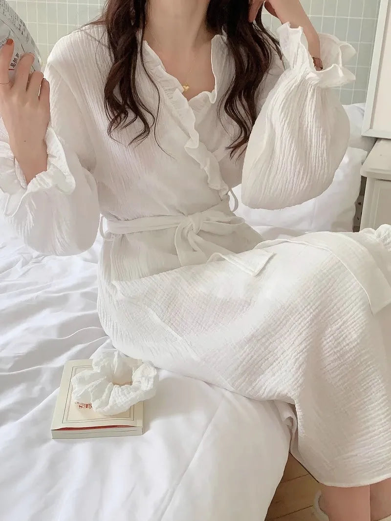 bata  de dormir sencilla de manga larga