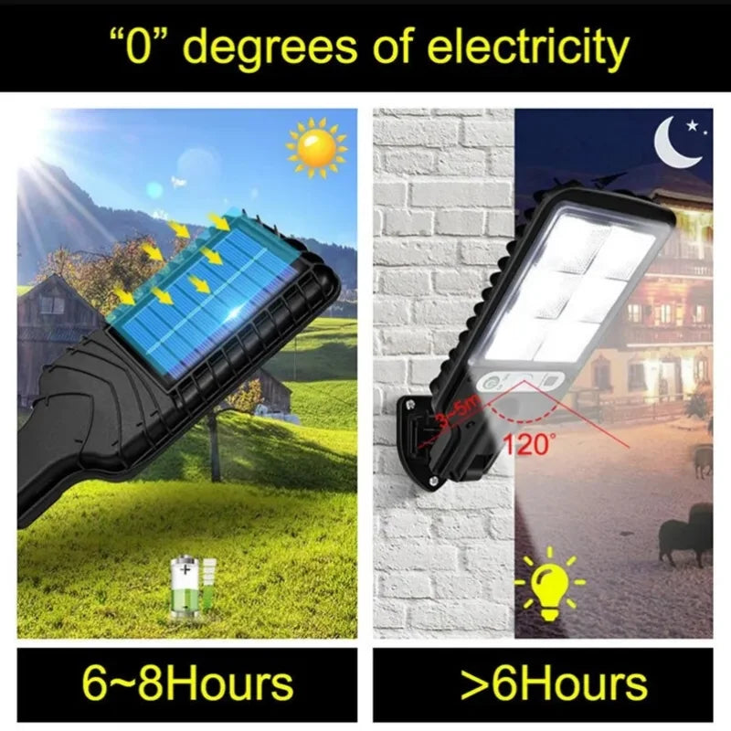Lámpara Solar Led de pared para exteriores, iluminación de seguridad con 3 modos, Sensor de movimiento, impermeable, para camino de Patio y jardín