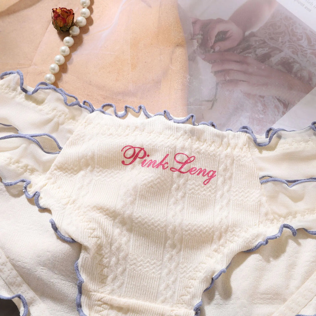 Bragas acanaladas de estilo dulce para mujer