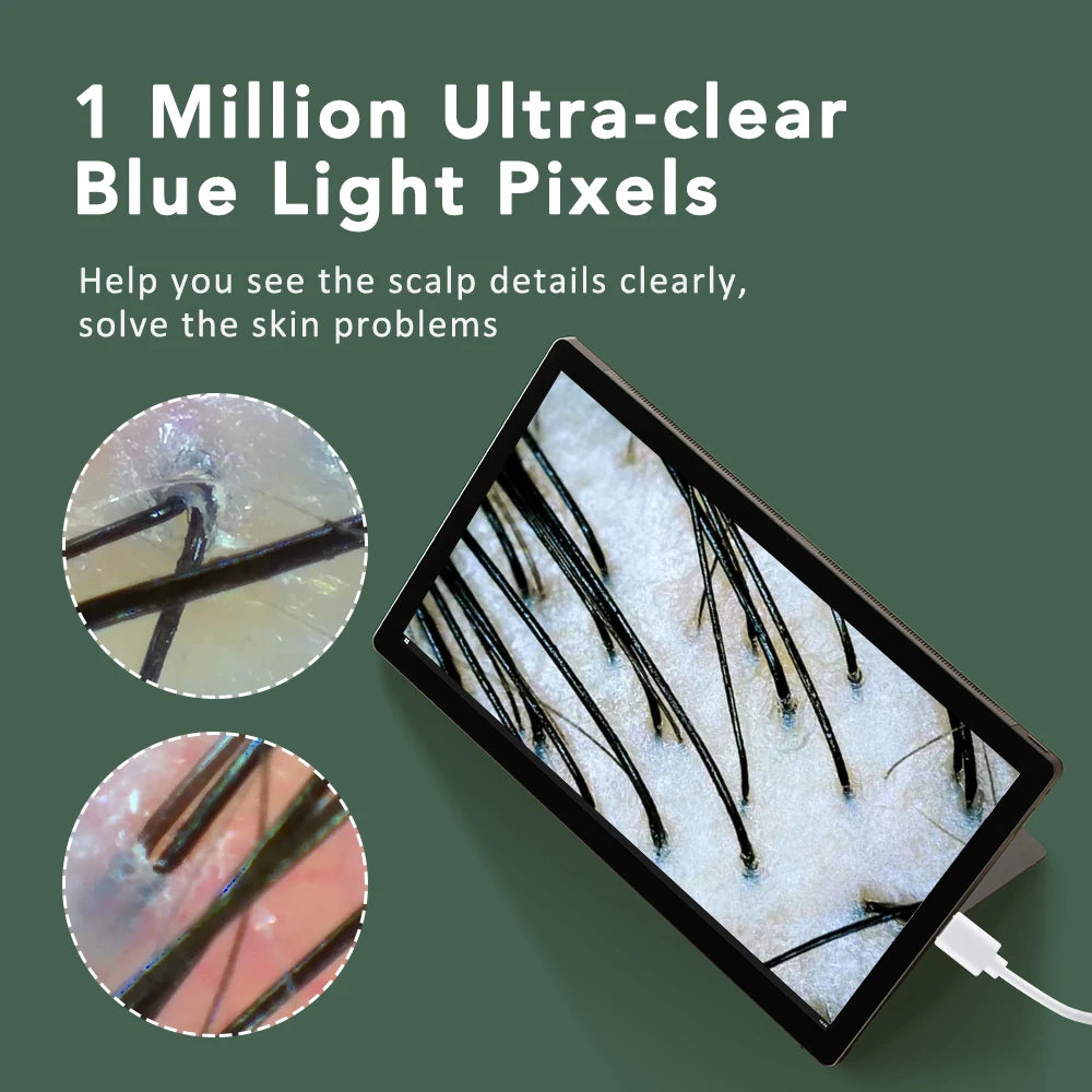 Detector multifuncional de folículos de pelo y piel del cuero cabelludo