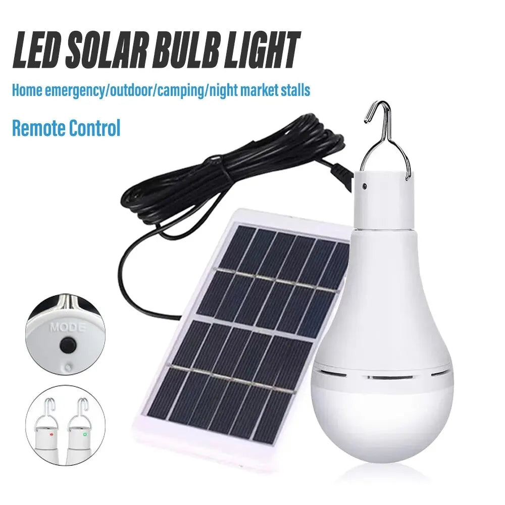 Bombilla de lámpara Solar LED para exteriores, impermeable, portátil, luz colgante para jardín, senderismo, pesca, luces de emergencia
