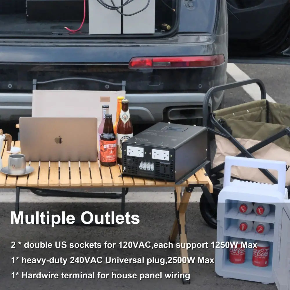 Inversor de fase dividida de 120V/240V 2,5kw 3kw 3,5kw convertidor de potencia fuera de la red de onda sinusoidal pura PV 24V 48V 72V 96V CC a CA 110V/220V