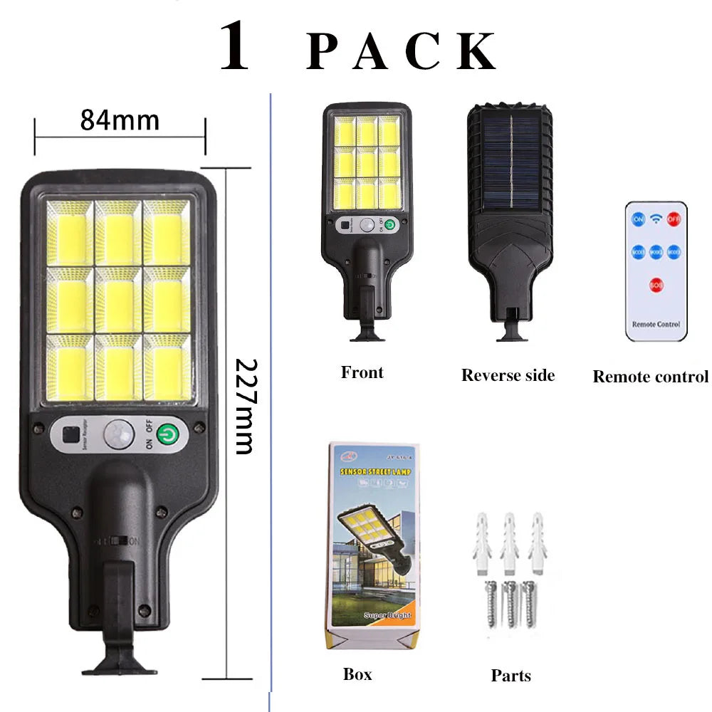 Farolas solares impermeables para exteriores, detección de cuerpo humano, patio, jardín, pared, luces para el hogar, iluminación de carretera Rural, luces de pared