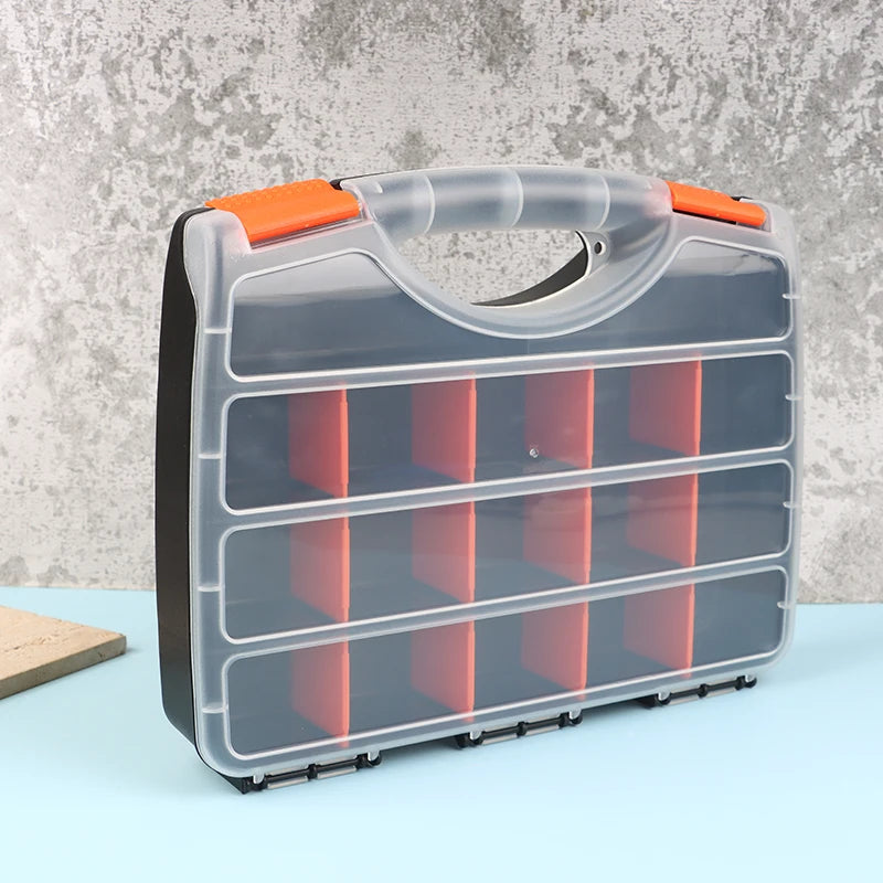 Organizadores de cajas de herramientas y compartimento de contenedor de plástico, estuche de pecho desmontable ajustable para Hardware de herramientas, tornillo de fijación