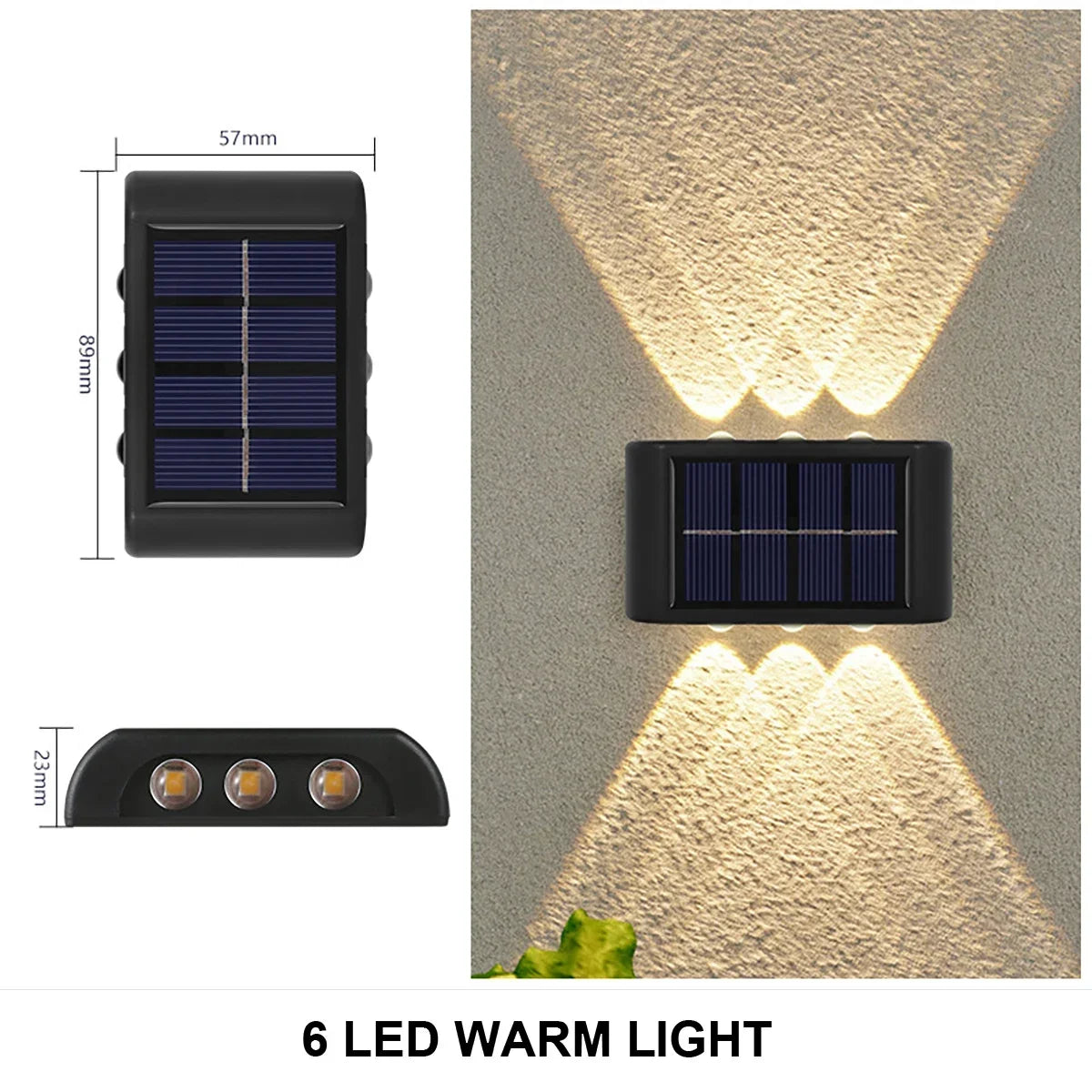 Lámpara Solar de pared para exteriores, luz alimentada por energía Solar impermeable hacia arriba y hacia abajo, ilumina la decoración del jardín del hogar, luces solares exteriores