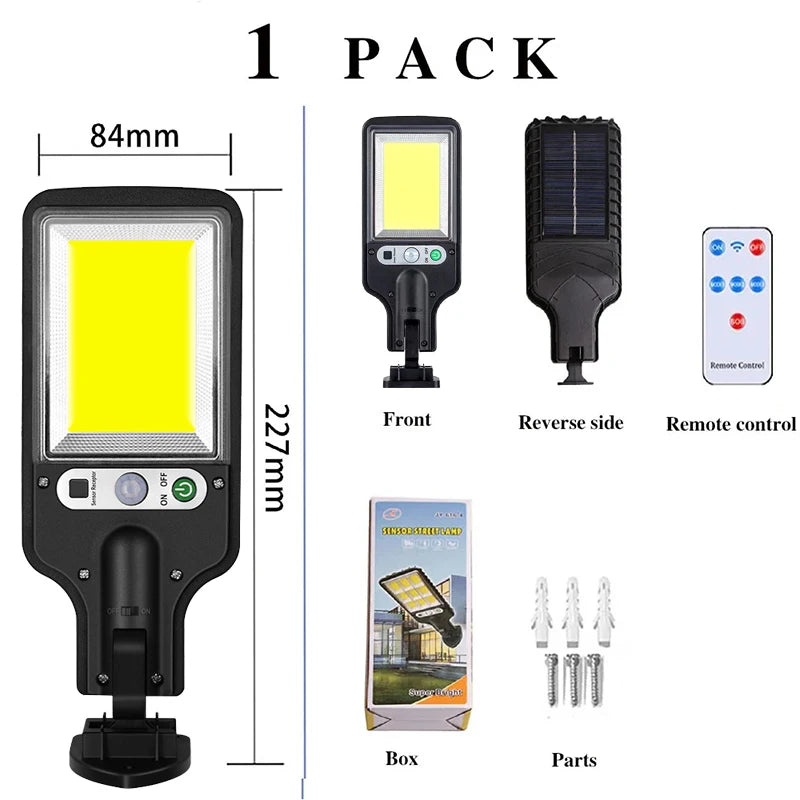 Farolas solares impermeables para exteriores, detección de cuerpo humano, patio, jardín, pared, luces para el hogar, iluminación de carretera Rural, luces de pared