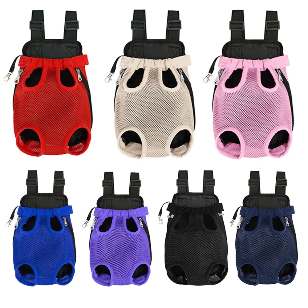 Mochila para mascotas, bolso de hombro doble portátil para gatos, bolsa transportadora para perros de viaje al aire libre, bolsa frontal para perros, mochila de malla