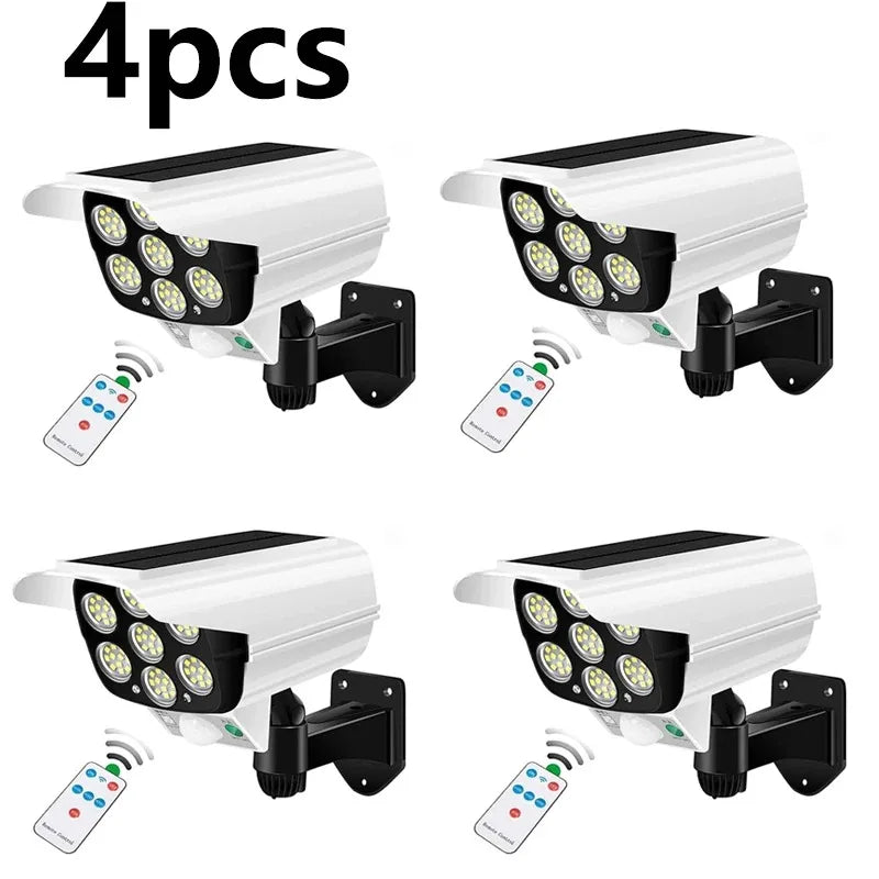 Luces solares con Sensor de movimiento para exteriores, 2000 lúmenes, 77LED, Sensor de movimiento Solar, luz LED, cámara para exteriores, reflectores de seguridad inalámbricos