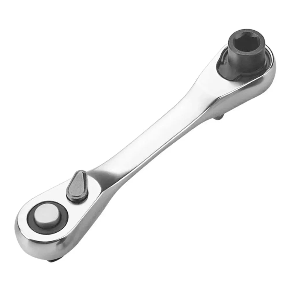 Mini llave de trinquete de 1/4 pulgadas, llave de trinquete de doble punta, destornillador de 72 dientes, llave dinamométrica hexagonal