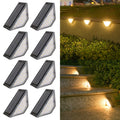 8 luces LED solares para escaleras, luces impermeables para escaleras al aire libre, luces solares para cubierta, iluminación solar para paisaje al aire libre para patio, Patio
