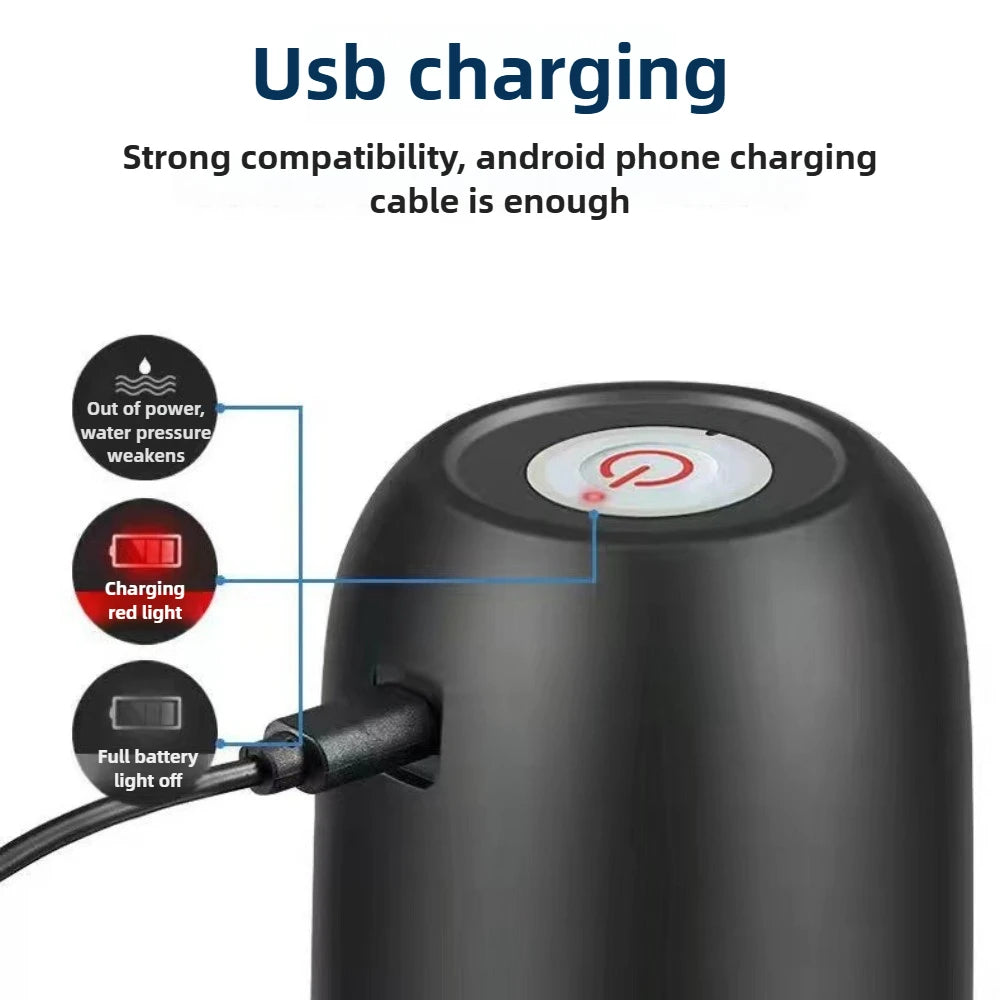 Bomba de botella de agua automática, dispensador de agua eléctrico recargable por USB, bomba de agua Universal portátil para bebidas, para oficina, hogar y campin