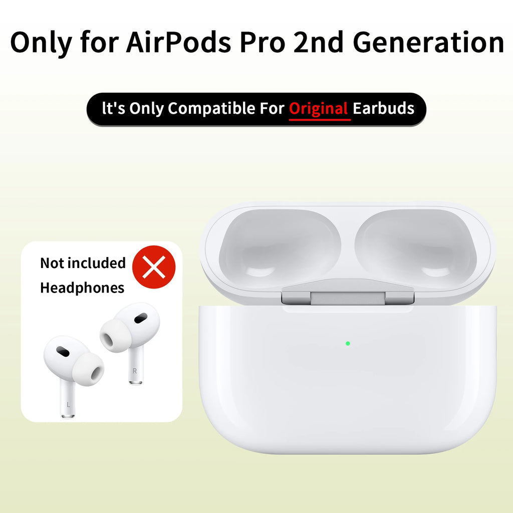 Funda para batería de auriculares inalámbricos, compatible con AirPods Pro&Pro 2, compatible con carga inalámbrica, puede conducir fotografías, auriculares