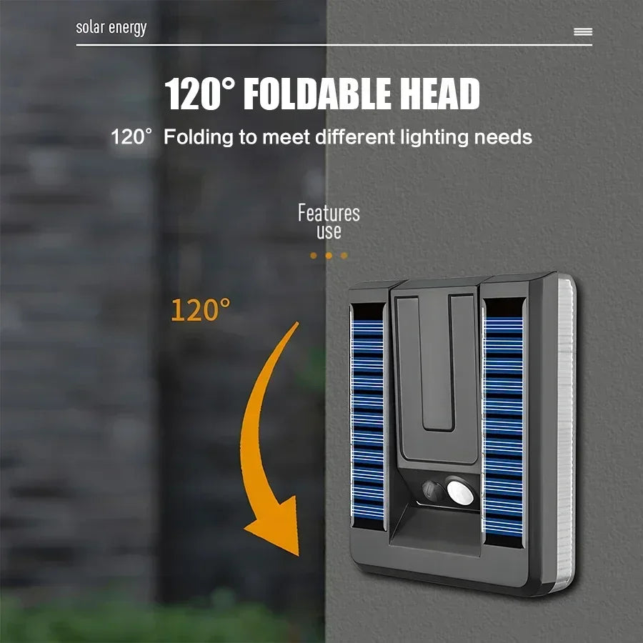 LED plegable 120 °   Luz Solar lámpara de pared para exteriores focos impermeables