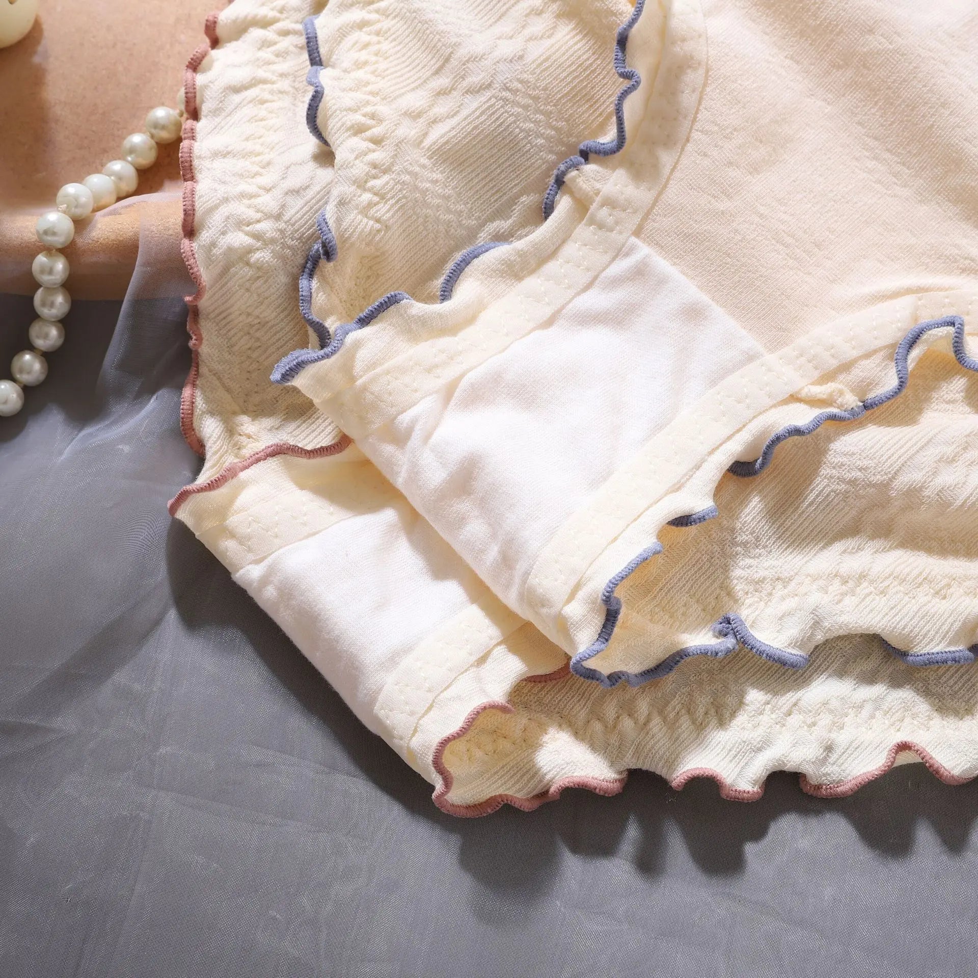 Bragas acanaladas de estilo dulce para mujer