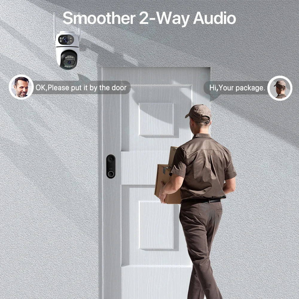 Cámara PTZ de 8MP, 4K, HD, Wifi, aplicación iCsee, lente Dual, pantallas duales, cámara IP de videovigilancia, seguimiento Ai, CCTV de seguridad para el hogar al aire libre