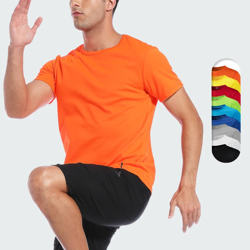 Camiseta deportiva de manga corta de secado rápido para hombre y mujer, camisetas de gimnasio, camiseta de entrenamiento para correr, ropa deportiva transpirable para adolescentes