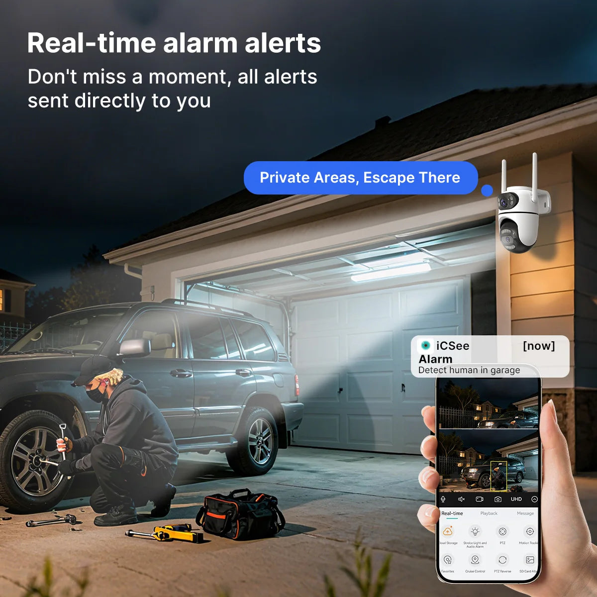 Cámara PTZ de 8MP, 4K, HD, Wifi, aplicación iCsee, lente Dual, pantallas duales, cámara IP de videovigilancia, seguimiento Ai, CCTV de seguridad para el hogar al aire libre