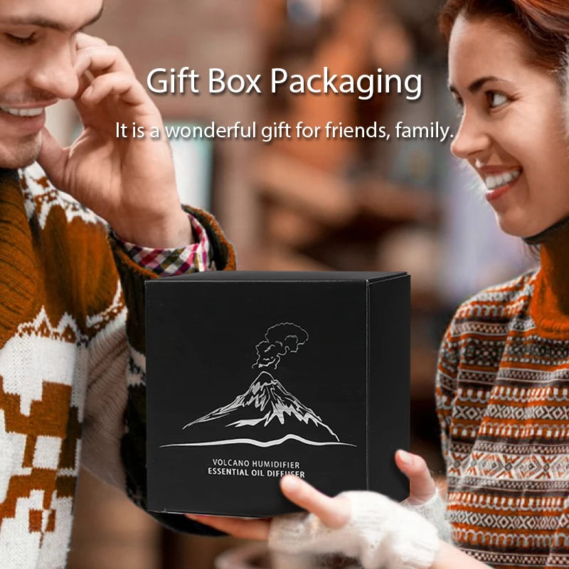 Difusor de Aroma volcánico Kinscoter, lámpara de aceite esencial, humidificador de aire portátil USB de 130ml con luz nocturna de llama de Color