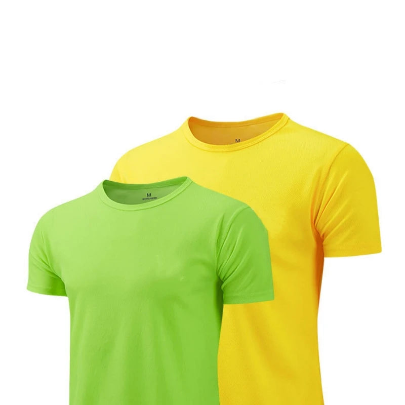 Camiseta deportiva de manga corta de secado rápido para hombre y mujer, camisetas de gimnasio, camiseta de entrenamiento para correr, ropa deportiva transpirable para adolescentes