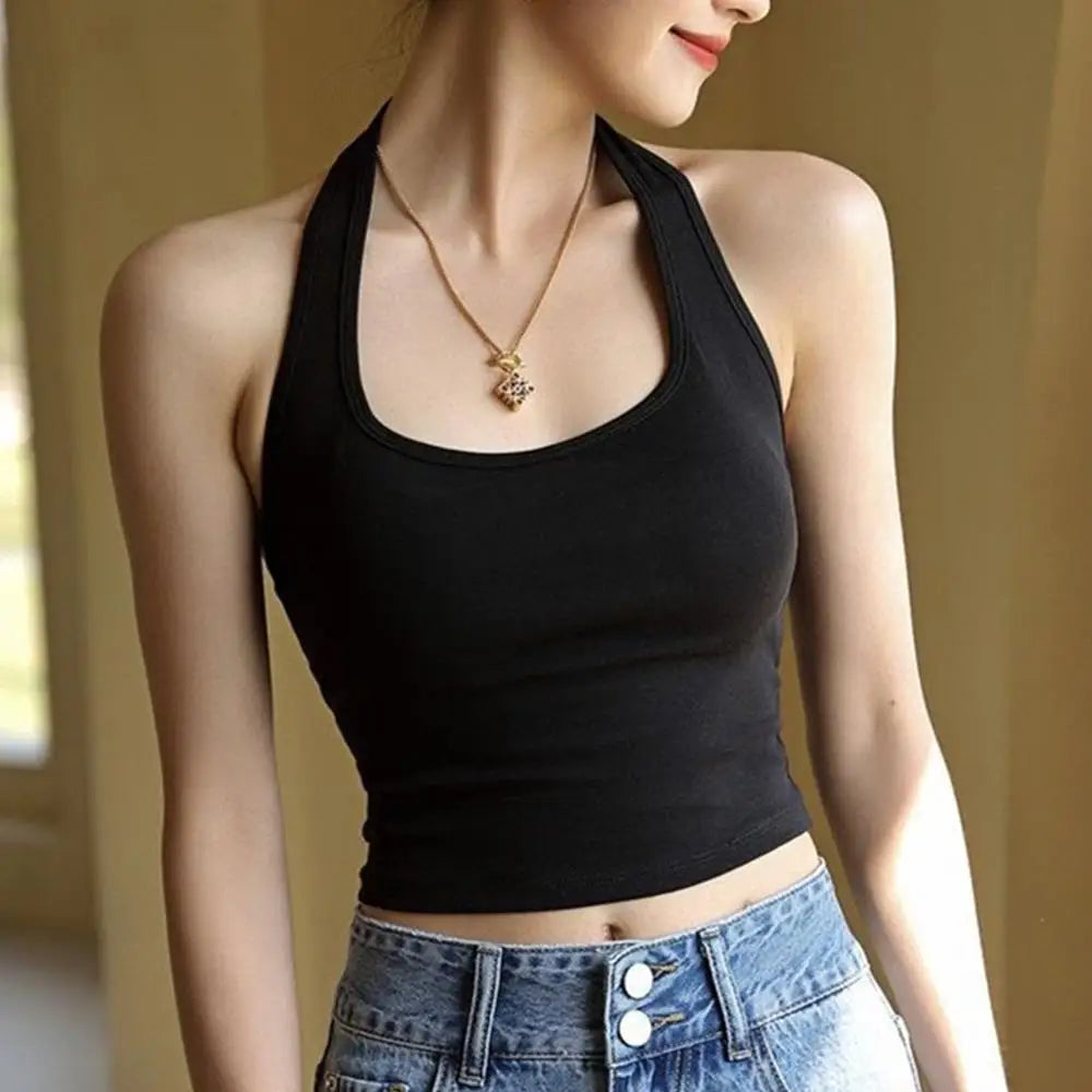 Camisola de tubo con cuello Halter para mujer