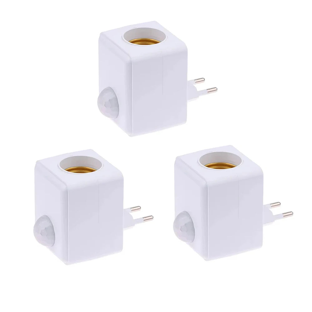 AC85-265V E27 Base de lámpara Led con Sensor de movimiento PIR soporte de bombilla de inducción humana adaptador de enchufe convertidor ajustable